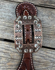 Floral Spur Straps - Copper Conchos