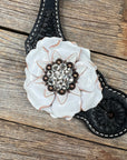Black Basketweave Spur Straps