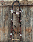 Medium Oil Basketweave AB Browband/One Ear Tack Set