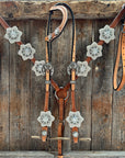 Light Oil Basketweave Clear One Ear Tack Set