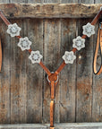 Light Oil Basketweave Clear One Ear Tack Set