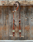 Light Oil Floral Gold Cross, Turquoise Browband/One Ear Breastcollar Tack Set