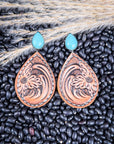 Delanie Tooled Leather Teardrop-Fashion Earrings