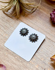 Sterling Silver Concho Stud Earrings