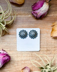 Medium Sterling Silver Concho Stud Earrings