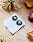 Medium Sterling Silver Concho Stud Earrings