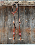 Light Oil Floral Coral, Clear One Ear & Breastcollar Tack Set