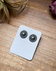 Mini Sterling Silver Concho Stud Earrings