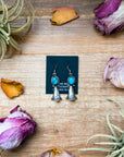 Sterling Silver Blossom Dangle Earrings with Kingman Turquoise