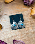 Sterling Silver Eagle Dangle Earrings with Turquoise