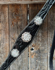 Black Oil V Brow Clear Browband & Breastcollar Tack Set