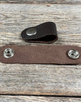 Boot Cuff Jewelry -Silver Leather Flower - Clear Concho - Fringe