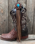 Boot Cuff Jewelry - South West Turquoise Concho - Fringe