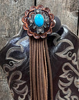 Boot Cuff Jewelry - South West Turquoise Concho - Fringe