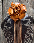 Boot Cuff Jewelry - Leather Yellow Rose - Fringe