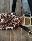 Black Nylon Horse Halter – Bronc Noseband with Crystal Conchos NH100