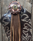 Boot Cuff Jewelry - Copper Floral Concho - Fringe