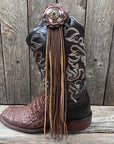 Boot Cuff Jewelry - Copper Floral Concho - Fringe