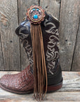 Boot Cuff Jewelry - Squash Blossom Concho - Fringe