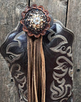 Boot Cuff Jewelry - Copper Champagne and Clear Concho - Fringe