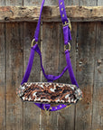 Purple Nylon Horse Halter – Bronc Noseband with Western Conchos NH110