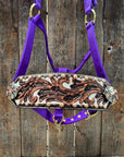 Purple Nylon Horse Halter – Bronc Noseband with Western Conchos NH110