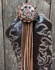 Boot Cuff Jewelry - Copper Dots Concho - Fringe