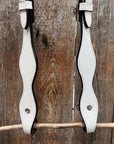 White Leather Scalloped Tack Sets