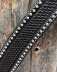 Dark Oil Basketweave with Silver Dots Tack Sets