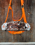 Orange Nylon Horse Halter – Bronc Noseband with Crystal Conchos NH111