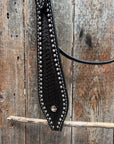Dark Oil Basketweave with Silver Dots Tack Sets