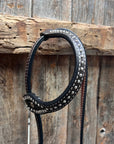 Dark Oil Basketweave with Silver Dots Tack Sets
