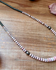 Pink Conch Graduated Heishi & Hematite Necklace – 20.5"