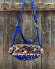 Blue Nylon Horse Halter – Bronc Noseband with Western Conchos NH112