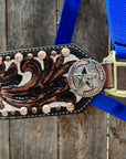 Blue Nylon Horse Halter – Bronc Noseband with Western Conchos NH112
