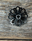 Antique Silver Turquoise Flower Concho 1.5" W231L