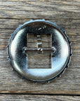 Antique Silver Floral Round Western Buckle W238B