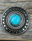 Antique Silver Turquoise Dot Concho 1.5" W232L