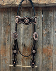 Copper Dot Honeycomb Western Browband / One Ear Tack Set