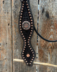 Copper Dot Honeycomb Western Browband / One Ear Tack Set