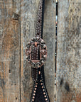 Copper Dot Honeycomb Western Browband / One Ear Tack Set