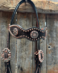 Copper Dot Honeycomb Western Browband / One Ear Tack Set