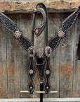 Copper Dot Honeycomb Western Browband / One Ear Tack Set