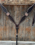 Copper Dot Honeycomb Western Browband / One Ear Tack Set