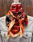 35X35" Red Floral Wild Rag / Scarf WR3447