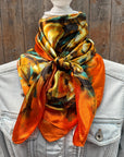35X35" Orange Floral Wild Rag / Scarf WR3445
