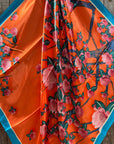 35X35" Orange and Pink Floral Wild Rag / Scarf WR3443