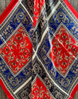 35X35" Red and Blue Floral Wild Rag / Scarf WR3439