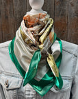 35X35" Green and White Floral Wild Rag / Scarf WR3436