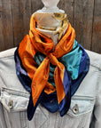 35X35" White and Orange Rose Wild Rag / Scarf WR3435